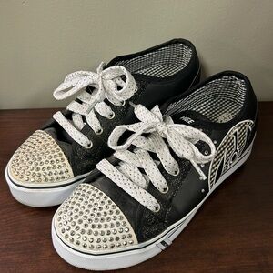 Heelys- Black, White and Silver Bling, Women/Kids